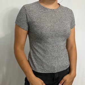 BRANDY MELVILLE grey ribbed crop top
